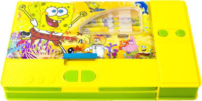 

Gencliq 1 Cartoon Art Plastic Pencil Box(Set of 1, Yellow)