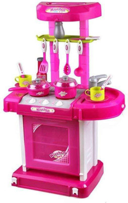 DD RETAIL Kids Kitchen Cookware Suitcase Set with Light and Music