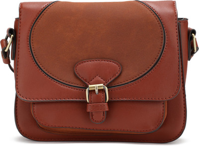 

Accessorize Women Casual Tan PU Shoulder Bag