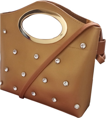 

Hims Women Casual, Evening/Party, Formal Brown PU Sling Bag