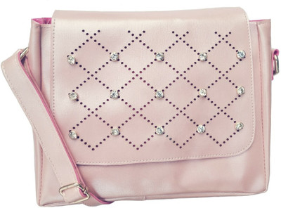 

AVS Women Evening/Party, Casual Pink PU Sling Bag