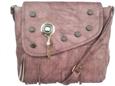 

AVS Women Evening/Party, Casual Pink PU Sling Bag