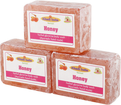 

Khadi India Santosh Honey Harbal Glycerin Body Wash Soap (Ayurvedic Hand Made) (Pack of 3)(375 g, Pack of 3)