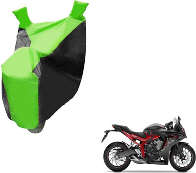 NIKS Two Wheeler Cover for Honda(CBR 650F, Black, Green)