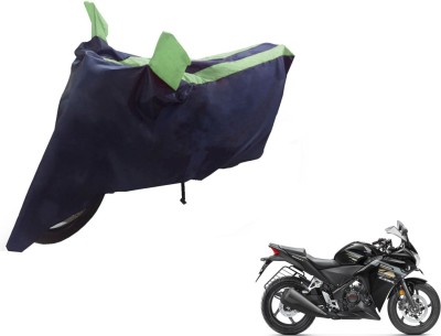 NIKS Two Wheeler Cover for Honda(CBR 250R, Black, Green)