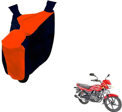 NIKS Two Wheeler Cover for Bajaj(Platina 100 DTS-i, Black, Orange)