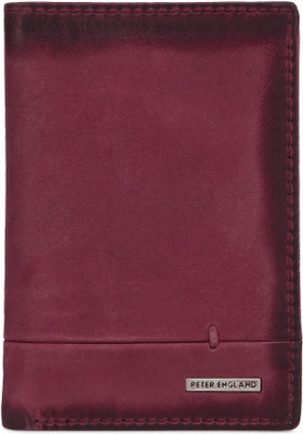 

Peter England Men Red Genuine Leather Wallet(5 Card Slots)