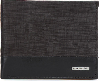 Peter England Men Brown Genuine Leather Wallet(8 Card Slots)