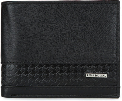 

Peter England Men Black Genuine Leather Wallet(4 Card Slots)