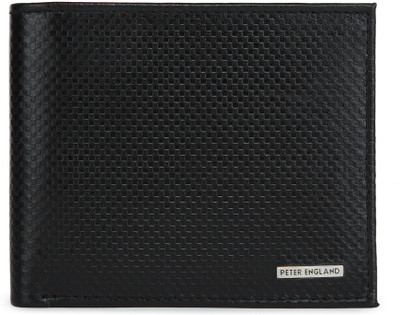 

Peter England Men Black Genuine Leather Wallet(8 Card Slots)