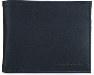 

Peter England Men Blue Genuine Leather Wallet(8 Card Slots), Black