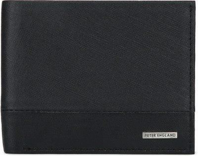 

Peter England Men Black Genuine Leather Wallet(8 Card Slots)