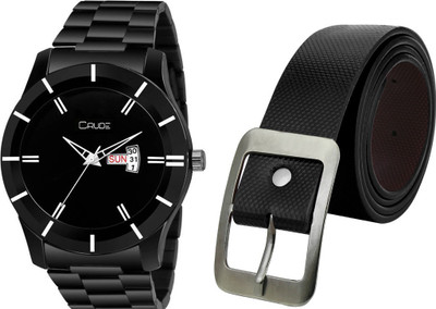 

crude Analog Watch, Belt Combo(Black)