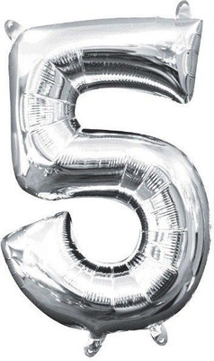 

Events Framer Solid 5 - Number Foil Balloon Silver Letter Balloon(Silver, Pack of 1)