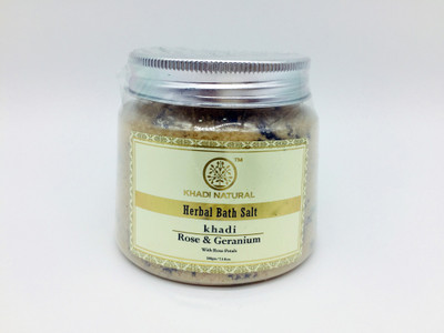 

Khadi Natural "AYURVEDIC ROSE GERANIUM WITH ROSE PETALS BATH SALT"(200 g)