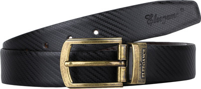 

ELEEGANCE Men Casual Black Genuine Leather Reversible Belt