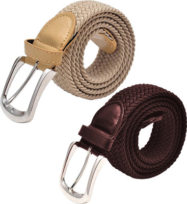 

Pegaso Women Casual Brown Canvas Belt, Brown;light brown
