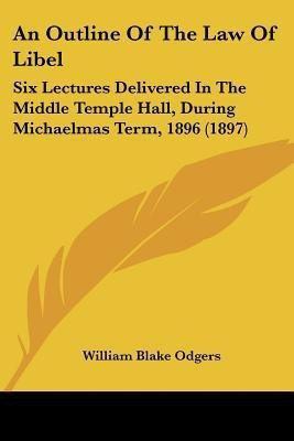 An Outline Of The Law Of Libel(English, Paperback, Odgers William Blake)