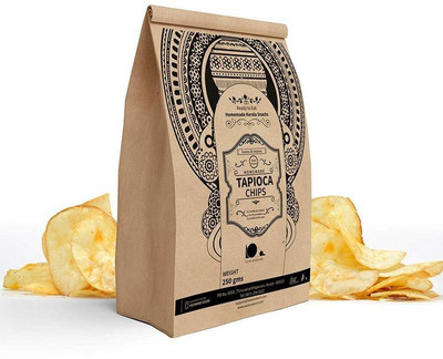 

looms & weaves Kappa/Tapioca Chips (Non- Spicy) - Ready to eat - (Homemade) - 250 gm Chips(250 g)