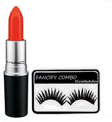 

FANCIFY COMBO Eyelashes, mac lipstick(Set of 2)