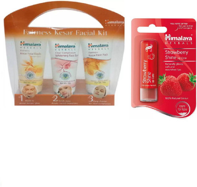 

Himalaya FAIRNESS KESAR FACIAL KIT, STRAWBERRY LIP CARE(Set of 2)