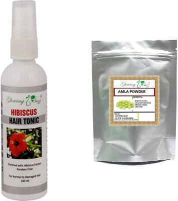 

Glowing Buzz Combo of hibiscus hair tonic and amla powder 100 grams(Set of 2)