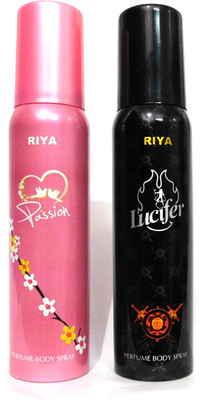 

Riya PASSION AND LUCIFER Perfume Body Spray - For Men & Women(240 ml, Pack of 2)