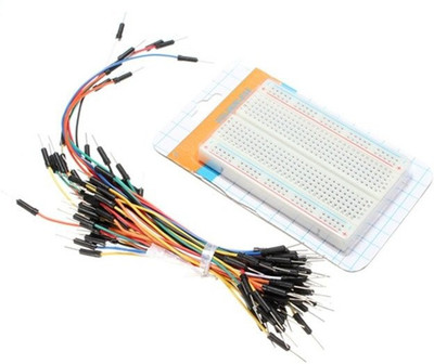 

robokitshop MINI 400 POINTS SOLDERLESS PROTOTYPE PCB BREADBOARD WITH 65 PCS MALE TO MALE JUMPER WIRE Educational Electronic Hobby Kit