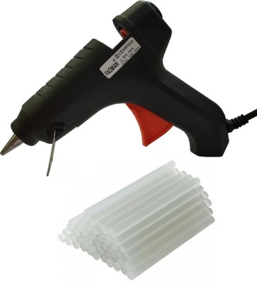 FADMAN Black 40 Watt | Red Trigger | Hot Melt Glue Gun | 25 Transparent Adhesive Glue Stick | Standard Temperature Corded Glue Gun(11 mm)
