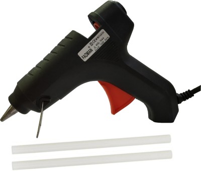 FADMAN Black 40 Watt | Red Trigger | Hot Melt Glue Gun | 2 Transparent Adhesive Glue Stick | Standard Temperature Corded Glue Gun(11 mm)