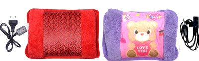 

Cinnamon Extra Comfort Velvet Electric Warm Gel Bag With Auto Cutoff 2 Pack of Electric 1 L Hot Water Bag(Multicolor)