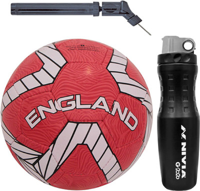 

Nivia KrossWorld England Football With G2020 Sipper And Double action Pump Kit Football Kit