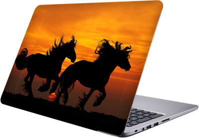 

LUCANT black horse Laptop Sticker 15.6 inch-Premium Quality, UV Printed, Laminated, Bubble Free, Scratchproof Laptop Skin-229 Vinyl Laptop Decal 15.6
