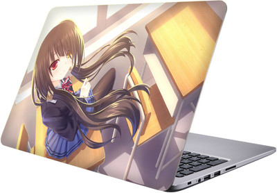 

PRINTCLUB cartoon girl Laptop Sticker 15.6 inch-Premium Quality, UV Printed, Laminated, Bubble Free, Scratchproof Laptop Skin-519 Vinyl Laptop Decal 15.6