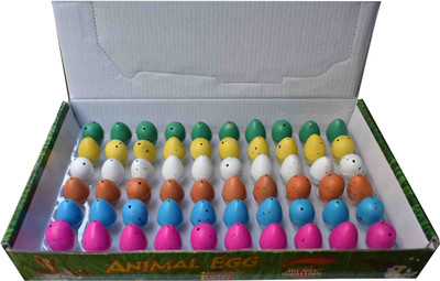 

PTCMart 60Pcs Hatching Growing Animal Eggs Toys Add Water Magic Cute Children Toy Colorful (Multicolor)(Multicolor)