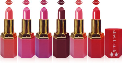 

Sleek M&M matte lisptick cosmetics makeup & more long lasting combo set of 6 color(purple l falsa rose pink carrat l pink red)