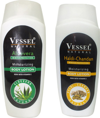 

Vessel Natural Winter Protection Moisturizing Body Lotion With Aloe Vera & Haldi Chandan 200 ml Combo Pack of 2(200 ml)