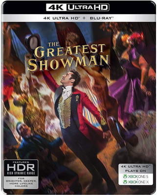 

The Greatest Showman (4K UHD + Blu-ray + Digital HD) (Steelbook with Slipcase)(4K(UHD) Blu-ray English)