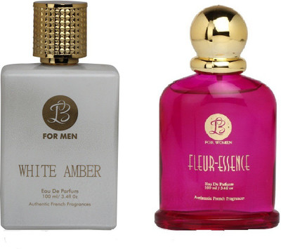 

Lyla Blanc Mens WHITE AMBER & Womens FLEUR-ESSENCE - (Set of 2 Perfume for Couple) (100ml each) Eau de Parfum - 100 ml(For Men & Women)