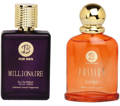 

Lyla Blanc Mens MILLIONAIRE & Womens PASSION - (Set of 2 Perfume for Couple) (100ml each) Eau de Parfum - 100 ml(For Men & Women)