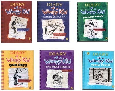 Set Of 6(Six) Books Of Diary Of Wimpy Kid By Jeff Kinney-Diary Of Wimpy Kid;rodricks Rules;the Last Straw;dog Days;ugly Truth;cabin Fever(Paperback, JEFFY KINNEY)