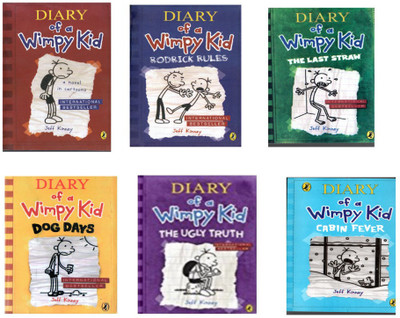 Set Of 6(Six) Books Of Diary Of Wimpy Kid By Jeff Kinney-Diary Of Wimpy Kid;rodricks Rules;the Last Straw;dog Days;ugly Truth;cabin Fever(Paperback, JEFFY KINNEY)
