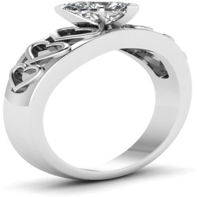 Silver Creations ADJUSTABLE RING Alloy Cubic Zirconia Silver Plated Ring Set