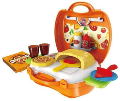 

LITTLE ROCK Kids 22-Piece Plastic Bring Along Pizza Oven Suitcase Set for kids (Multicolour)