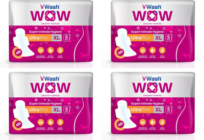 

V Wash Wow Sanitary Napkins Ultra Thin XL Sanitary Pad(Pack of 4)