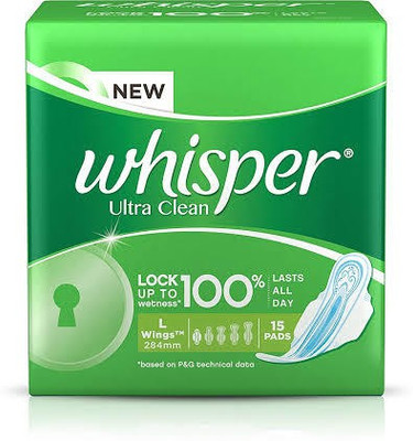 

Whisper Ultra clean large wings sanitary 15 pads Sanitary Pad