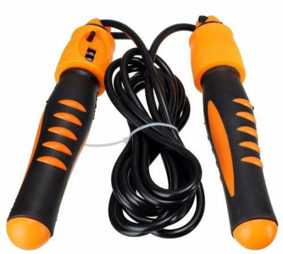 

HAWKISH COUNTER SKIPPING ROPE WITH ANTISLIP RUBBER GRIP (ORANGE COLOR) FOR WARM UP AND FITNESS EXERCISE,FOR ALL AGES Digital Cordless Skipping Rope(Orange, Black, Length: 274 cm), Black;orange