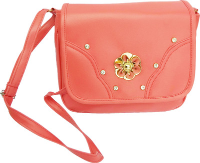 

man 99 store Girls Casual Pink PU Sling Bag