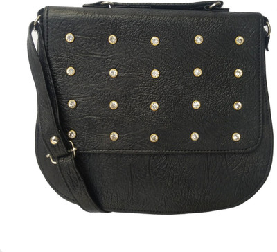 

AVS Women Evening/Party, Casual Black PU Sling Bag