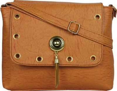 

rita fashion Women Casual Tan PU Sling Bag